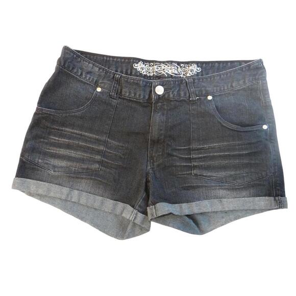Express Dark Wash Denim Shorts - Size 14 - Picture 1 of 5